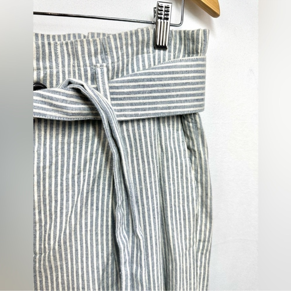 Madewell x New Denim Project Striped High-Waist Paperbag Ankle Pants - Picture 7 of 11